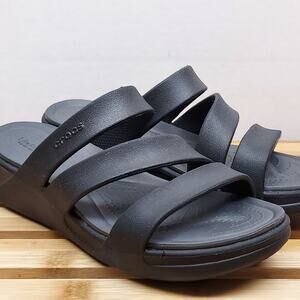 Crocs Women's Black  GetAway Strappy Sandals Size 7